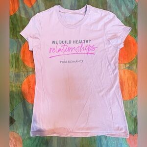 Pure Romance We Build Healthy Relationships T Shirt Women’s Size Medium Purple